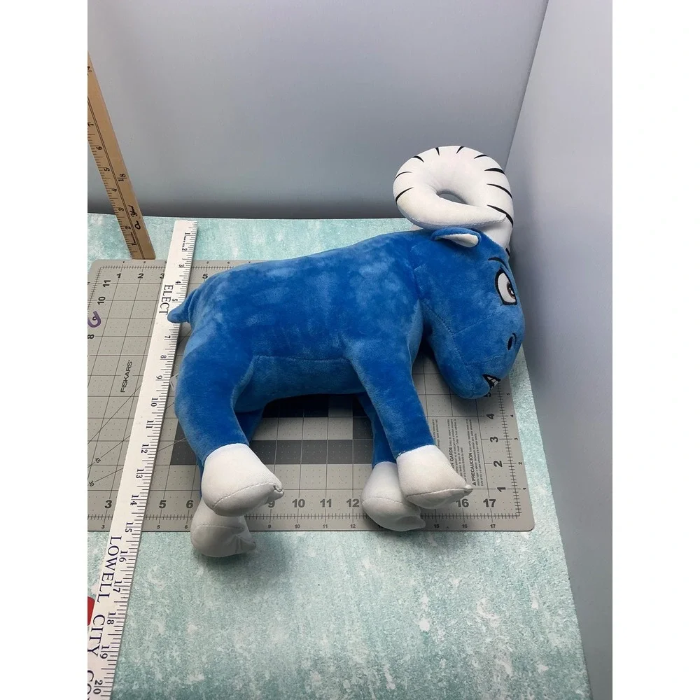 Blue Ram Plush Stuffed Animal Toy Horns Eyes‎ Teeth Cartoon Character - Picture 5 of 7